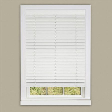 EYECATCHER 23 x 64 in. Cordless GII Madera Falsa 2 in. Faux Wood Plantation Blind - White EY2511762